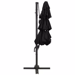 vidaXL 4-Tier Garden Parasol with Aluminium Pole Canopy Outdoor Umbrella Black - Additional view 4