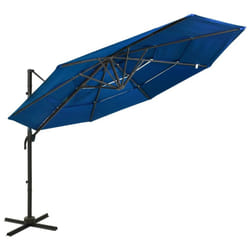vidaXL 4-Tier Garden Parasol with Aluminium Pole Outdoor Umbrella Azure Blue
