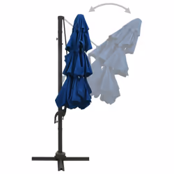 vidaXL 4-Tier Garden Parasol with Aluminium Pole Outdoor Umbrella Azure Blue - Additional view 5