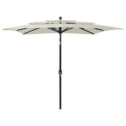 vidaXL 3-Tier Garden Parasol with Aluminium Pole Canopy Outdoor Umbrella Sand