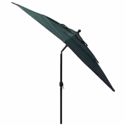 vidaXL 3-Tier Garden Parasol with Aluminium Pole Canopy Outdoor Umbrella Green - Additional view 4
