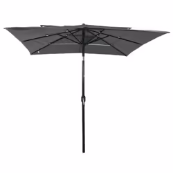 vidaXL 3-Tier Garden Parasol with Aluminium Pole Outdoor Umbrella Anthracite