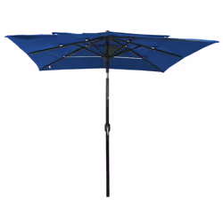 vidaXL 3-Tier Garden Parasol with Aluminium Pole Outdoor Umbrella Azure Blue