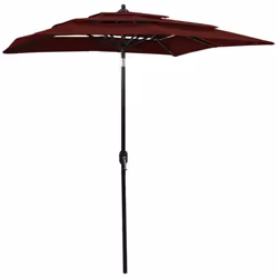 vidaXL 3-Tier Garden Parasol with Aluminium Pole Outdoor Umbrella Bordeaux Red