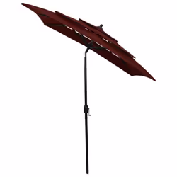 vidaXL 3-Tier Garden Parasol with Aluminium Pole Outdoor Umbrella Bordeaux Red