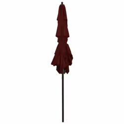 vidaXL 3-Tier Garden Parasol with Aluminium Pole Outdoor Umbrella Bordeaux Red
