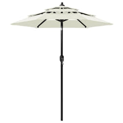vidaXL 3-Tier Garden Parasol with Aluminium Pole Canopy Outdoor Umbrella Sand