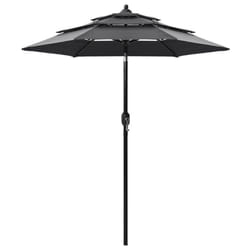 vidaXL 3-Tier Garden Parasol with Aluminium Pole Outdoor Umbrella Anthracite