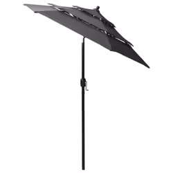 vidaXL 3-Tier Garden Parasol with Aluminium Pole Outdoor Umbrella Anthracite