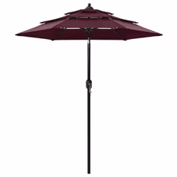vidaXL 3-Tier Garden Parasol with Aluminium Pole Outdoor Umbrella Bordeaux Red