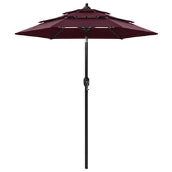 vidaXL 3-Tier Garden Parasol with Aluminium Pole Outdoor Umbrella Bordeaux Red