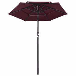 vidaXL 3-Tier Garden Parasol with Aluminium Pole Outdoor Umbrella Bordeaux Red