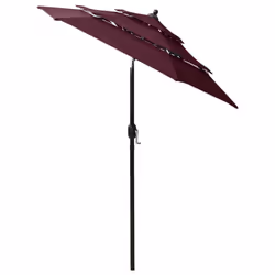 vidaXL 3-Tier Garden Parasol with Aluminium Pole Outdoor Umbrella Bordeaux Red