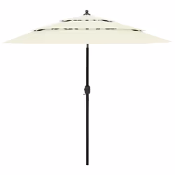 vidaXL 3-Tier Garden Parasol with Aluminium Pole Canopy Outdoor Umbrella Sand