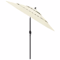 vidaXL 3-Tier Garden Parasol with Aluminium Pole Canopy Outdoor Umbrella Sand