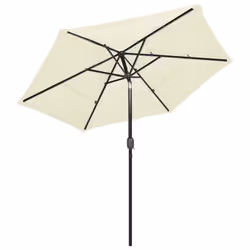 vidaXL 3-Tier Garden Parasol with Aluminium Pole Canopy Outdoor Umbrella Sand