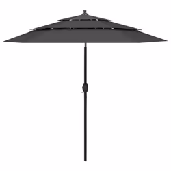 vidaXL 3-Tier Garden Parasol with Aluminium Pole Outdoor Umbrella Anthracite