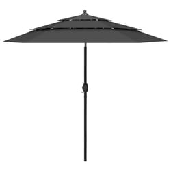 vidaXL 3-Tier Garden Parasol with Aluminium Pole Outdoor Umbrella Anthracite
