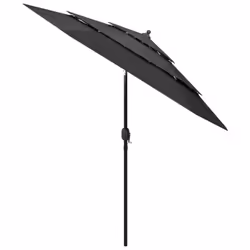 vidaXL 3-Tier Garden Parasol with Aluminium Pole Outdoor Umbrella Anthracite