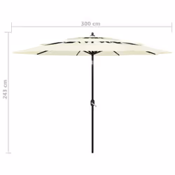 vidaXL 3-Tier Garden Parasol with Aluminium Pole Canopy Outdoor Umbrella Sand - Additional view 7