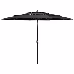 vidaXL 3-Tier Garden Parasol with Aluminium Pole Outdoor Umbrella Anthracite