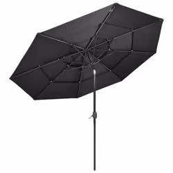 vidaXL 3-Tier Garden Parasol with Aluminium Pole Outdoor Umbrella Anthracite