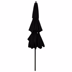 vidaXL 3-Tier Garden Parasol with Aluminium Pole Canopy Outdoor Umbrella Black - Additional view 4