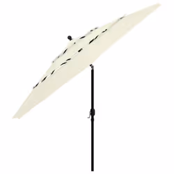 vidaXL 3-Tier Garden Parasol with Aluminium Pole Canopy Outdoor Umbrella Sand