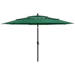 vidaXL 3-Tier Garden Parasol with Aluminium Pole Canopy Outdoor Umbrella Green
