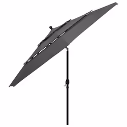 vidaXL 3-Tier Garden Parasol with Aluminium Pole Outdoor Umbrella Anthracite - Additional view 2