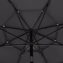vidaXL 3-Tier Garden Parasol with Aluminium Pole Outdoor Umbrella Anthracite - Additional view 4