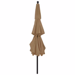 vidaXL 3-Tier Garden Parasol with Aluminium Pole Canopy Outdoor Umbrella Taupe - Additional view 4
