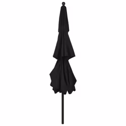 vidaXL 3-Tier Parasol with Aluminium Pole Black Outdoor Patio Sunshade Cover - Additional view 4