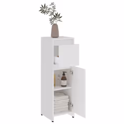 vidaXL Bathroom Furniture Set 3 Piece White Engineered Wood Washroom Cabinet