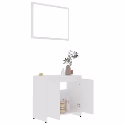 vidaXL Bathroom Furniture Set 3 Piece White Engineered Wood Washroom Cabinet - Additional view 7