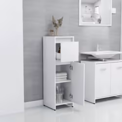 vidaXL Bathroom Furniture Set 3 Piece White Engineered Wood Washroom Cabinet - Additional view 8