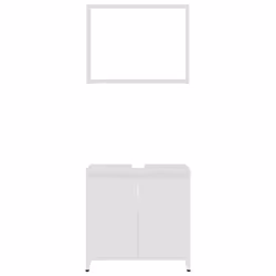 vidaXL Bathroom Furniture Set 3 Piece White Engineered Wood Washroom Cabinet - Additional view 10