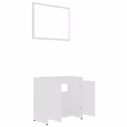 vidaXL Bathroom Furniture Set 3 Piece White Engineered Wood Washroom Cabinet - Additional view 9