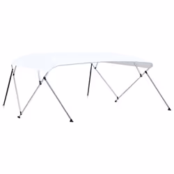 vidaXL 4 Bow Bimini Top White 243x(230-244)x137 cm Boat Storage Canopy Awning