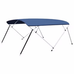 vidaXL 4 Bow Bimini Top Navy Blue 243x(230-244)x137 cm Boat Canopy Awning - Additional view 11