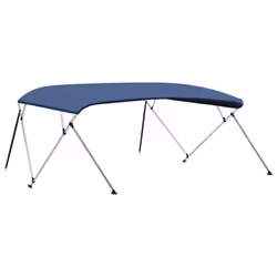 vidaXL 4 Bow Bimini Top Navy Blue 243x(230-244)x137 cm Boat Canopy Awning - Additional view 2
