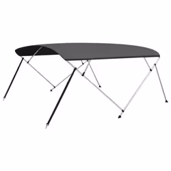 vidaXL 4 Bow Bimini Top Anthracite 243x(230-244)x137 cm Boat Canopy Awning