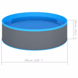 vidaXL Splasher Pool Grey Outdoor Inflatable Above Ground Swimming Pool Garden - Additional view 4
