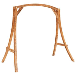 vidaXL Solid Bent Wood Swing Frame with Teak Finish Bench Chair Accessory