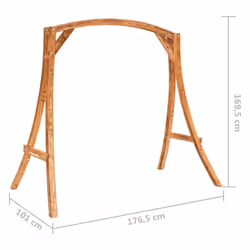 vidaXL Solid Bent Wood Swing Frame with Teak Finish Bench Chair Accessory