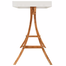 vidaXL Solid Bent Wood Swing Frame with Cream Roof with Teak Finish Bench - Additional view 4