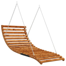 vidaXL Solid Bent Wood Swing Bed with Teak Finish Hanging Wave Lounge Garden