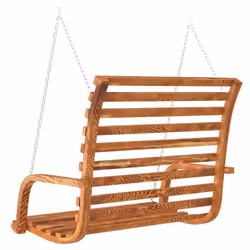vidaXL Solid Bent Wood Swing Bench with Teak Finish Outdoor Hanging Chair - Additional view 4
