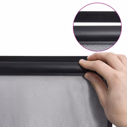 vidaXL Insect Door Screen with Mesh Curtain Fly Screen Blind Black Polyester - Additional view 4