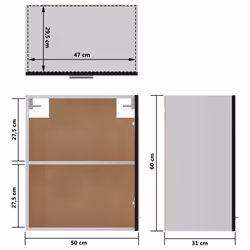 vidaXL 2x Kitchen Cabinets Black Engineered Wood Home Storage Shelf Organiser - Additional view 4